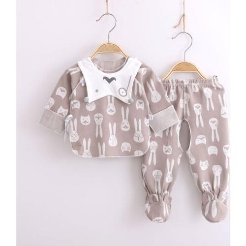 Baby Digging Back Underwear Set Pure Cotton Newborn Baby Foot Cover Four Seasons Full Moon Baby Monk Service