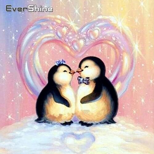 EverShine Diamond Mosaic Animals Bead Embroidery Rhinestones Picture 5D Diamond Painting Penguin Cross Stitch Kits Needlework