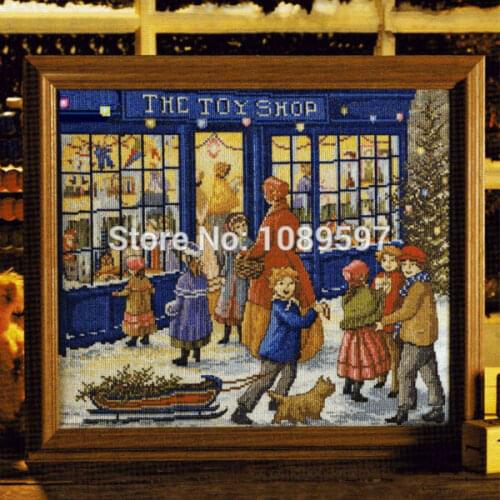 Fishxx Cross-Stitch,Col124-5 portrait[Christmas store] cotton,water-soluble,100% accurate pattern,11ct kit
