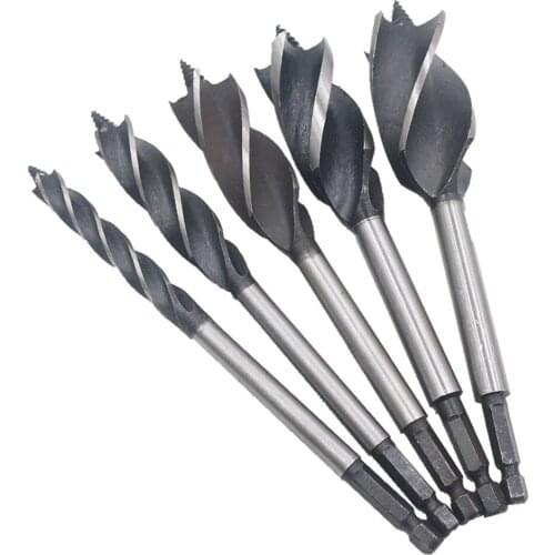 Woodworking Auger Drill Bit 4 Flutes Auger Lengthen Wood Cut Drilling Tool Wood Hole Cutter Herramientas Para Carpinteria