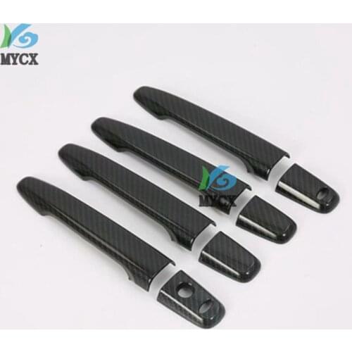 For Mitsubishi Outlander 2016 2017 2018 2019 Carbon fiber ABS Chrome Car Door Handle Cover