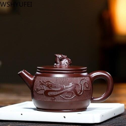 Chinese Yixing tea pot purple clay Dragon teapot Tie Guanyin Tea set handmade beauty filter kettle custom teaware supplies 230ml