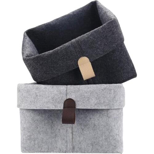 26.5*23cm Home Office Storage Basket Small Plant Pot Holder Cute Felt Bag Table Multifunction Container Decor