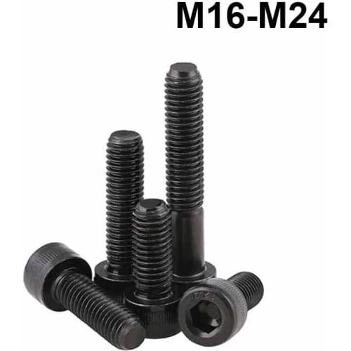 M16 M18 M20 M22 M24 Grade 12.9 Carbon Steel Hex Hexagon Socket Cap Allen Head Screws Bolt Black Length 25-200mm