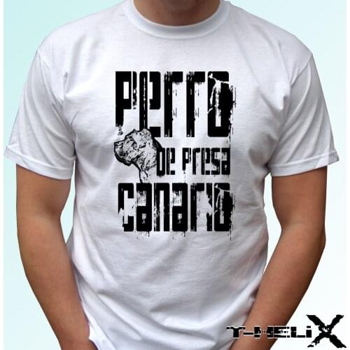 2019 Summer Fashion Streetwear Tops Summer Style Cotton Short Slevee Perro De Presa Canario Dogo B&W - Dog Men T Shirt
