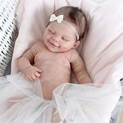 55cm Reborn Girls Soft Body Cute Smiley Newborn Girl Doll Like Real Baby Full Silicone Easy to Clean M24 21 Dropshipping