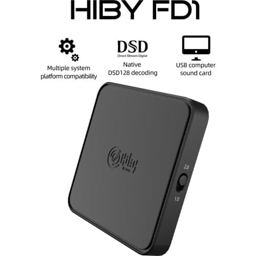 HiBy FD1 USB Headphone Amplifier Decoding Deskstop DAC Audio DSD128 3.5/2.5mm Output for Windows Android iOS MacOS Smartphones