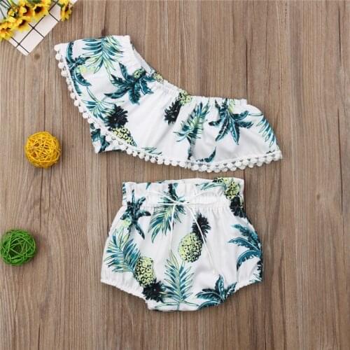 2020 New Toddler Kids Girls Floral Bikini Set Ruffle Crop Tops Shorts Briefs Outfit Set Summer Fashion Swimwear Beachwear