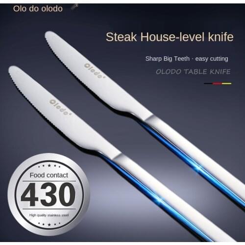 Stainless Steel Western Knives Steak Knife Toothed Dinner Knife Pork Chop Knife Western Food Knife and Fork Set Western Food