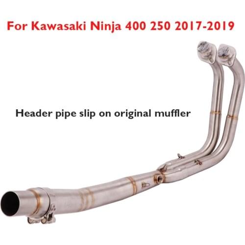Motorcycle Slip on Original Muffler Header Pipe Link Connect Tube Modified Exhaust Pipe for Kawasaki Ninja 400 Ninja 250 2017-19