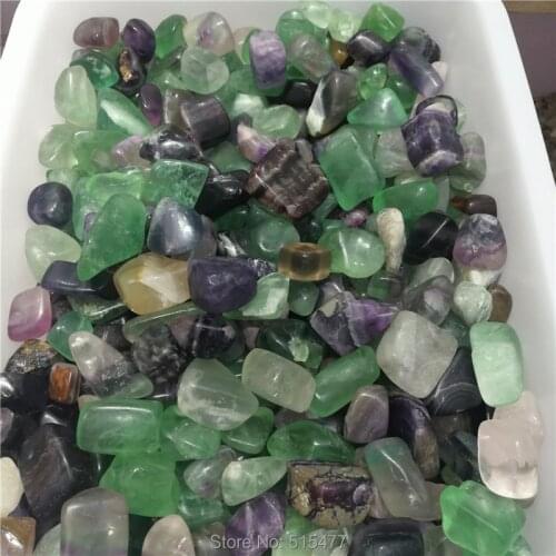 2.2lb Rainbow fluorite tumbled stone fluorite quartz healing bulk wholesale stones