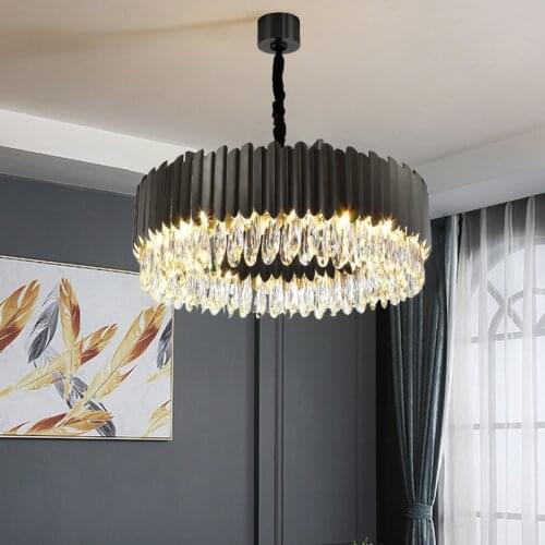 Villa Luxury Crystal Pendant Lights Lustre Modern Bedroom Living Dining Room Deco Lamp Led Indoor Lighting Hanging Light Fixture