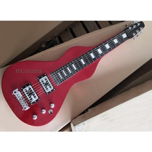 Factory Outlet-6 Strings Mini Red Hawaii Slider Electric Guitar with Rosewood Fretboard,Suitable for Adults,Ch