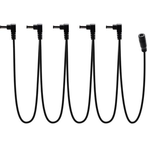 SONICAKE 9V DC 5-Way Right Angle Plug Daisy Chain Power Cable for Guitar Pedals QDC-05