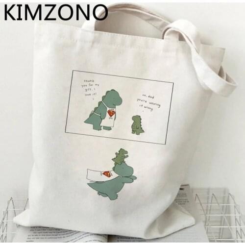 Dinosaur shopping bag tote cotton bolsa reusable jute bag shopper bag bolsas ecologicas woven sac cabas reusable sac tissu