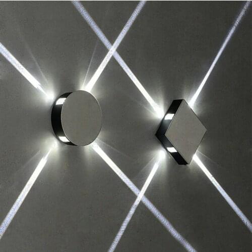 LED cross wall lamp round square creative lamp surrounded by light strips KTV background wall decoration lamp 12w mounted