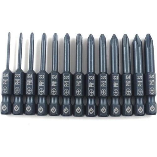 50mm 150mm 200mm Extra Long PH0 PH1 PH2 Impact Duty Screwdriver Bit 1/4 inch hex Shank Electric Screw Drive Bit Cross Head