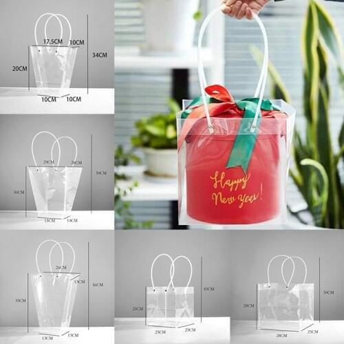 Flower Packing Box Transparent PVC Flower Bouquet Bagging Florist Decoration Long Tote Clear Bag Collocation Packaging Bag