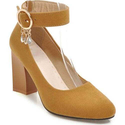 18 years during the spring and autumn fashion pointed thick with high heel strap size size 31 18613-48 womens shoes