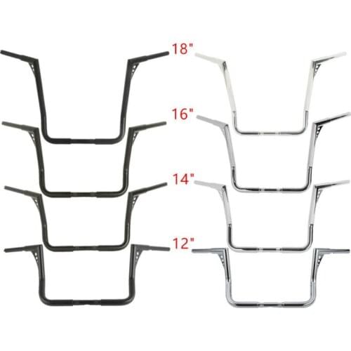 Motorcycle 1-1/4" Ape Hanger Handlebar For Harley Touring Dressers Baggers 12/14/16/18" Road Electra Glide Street King FLHT
