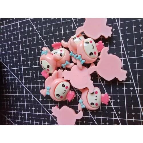 1pcs/lot resin flat back little girl 28mm Scrapbook Embellishment DIY Phone Decoration