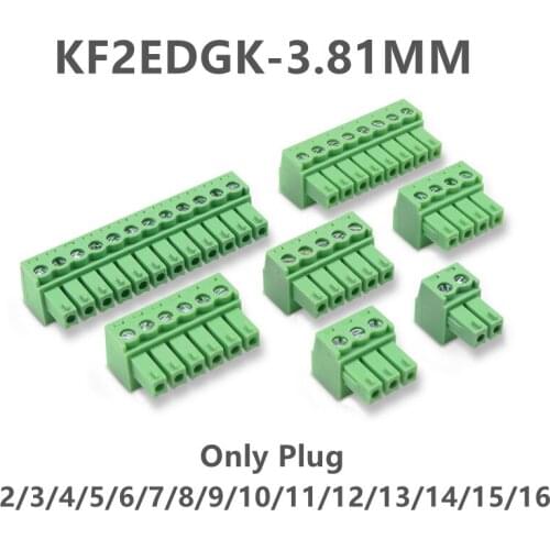 10psc KF2EDGK-3.81 300V 8A Pluggable Terminal Block Connector 3.81mm Pitch Female socket2P/3P/4P/5P/6P/7P/8P/9P10P/11P/12P-16P