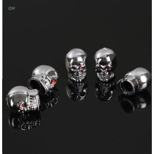 13MF 5Pc Skull Tyre Tire Wheel Car Auto Valves Cap Dust Stem Cover BicycleMotocycle
