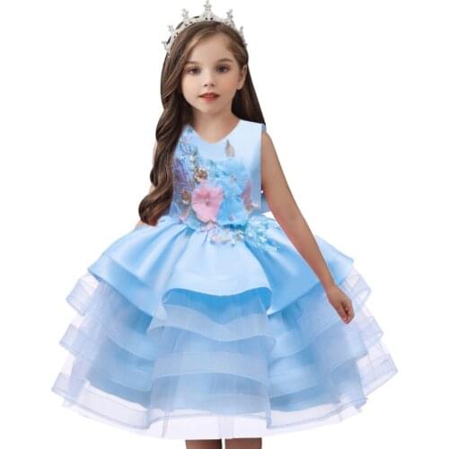 2021 Christmas Children Princess Dress For Girls Tutu Lace Baby Kids Dress For Flower Girls Wedding Birthday Evening Party 1-8Y
