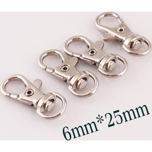 30 Pcs Silver Lobster Swivel Clasps MINI Swivel Snap Key Chain Swivel Clasp for Key Rings-6MM*25MM