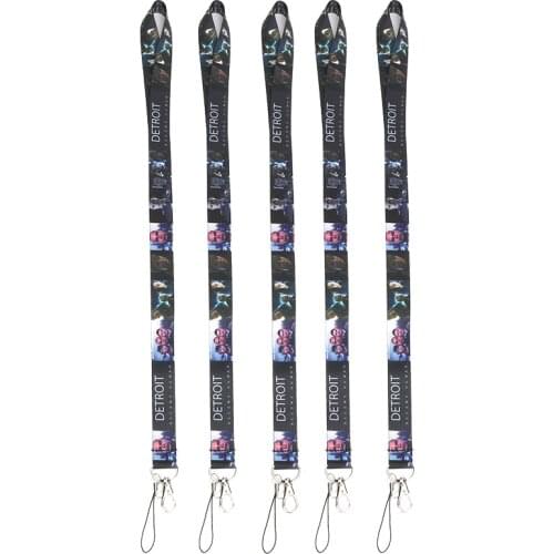 5pcs/lot Detroit: Become Human Conner Landyards Phone Strap Badge Holder Hang Rope Plush Toys