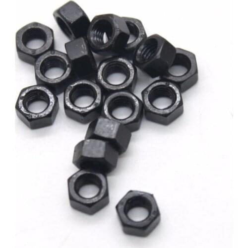 50Pcs/lot 100% New M3/M4/M5/M6 Nut Hex Nut Grade 8.8 Black Stainless Carbon Steel Thread Nut High Strength Hex Nutser