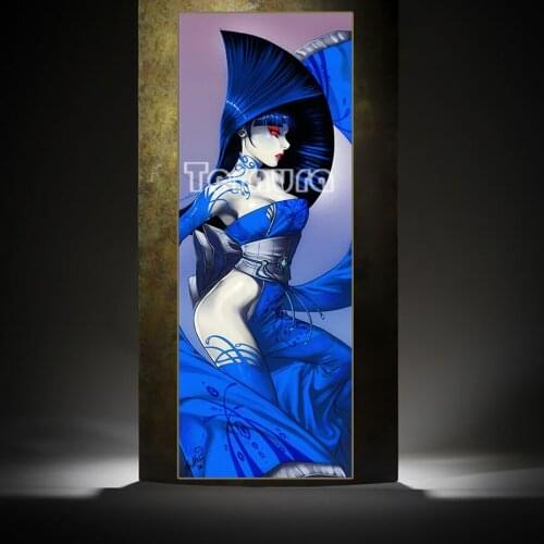 DIY diamond embroidery Japanese woman in blue dance clothes full square round diamond painting rhinestone cross stitch kit large