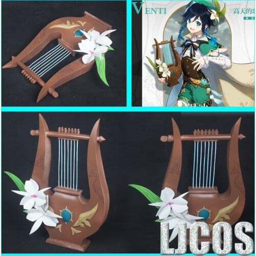 Anime Genshin Impact Venti Theme Cosplay PVC Harp Accessories Cartoon Take Photo Props Handwork Xmas Gifts