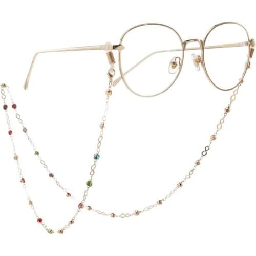 JGL0027 2020 new design color rhinestone fashion glasses chain shiny zircon lanyard glasses accessories women Eyewear jewelry