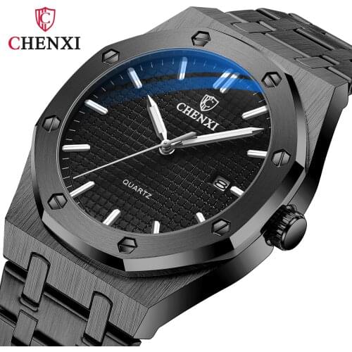 CHENXI Fashion Luxury Quartz Men Watch Top Brand Stainless Steel Business Wrist Watch Waterproof Luminous Clock Mens Watches