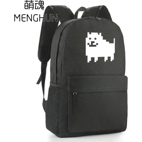 Undertale Annoying Dog Concept Black Nylon School Backpack Gamer Casual Nylon Undertale Fans Backpack