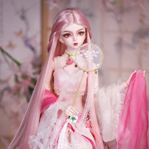 DBS 1/3 bjd wig pink hair blonde curly hair straight wig for DIY customized toy 60cm doll