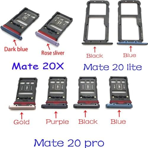 New For Huawei Mate 20 Lite Pro X 20X Micro Nano SIM Card Holder Tray Slot Holder Adapter Socket