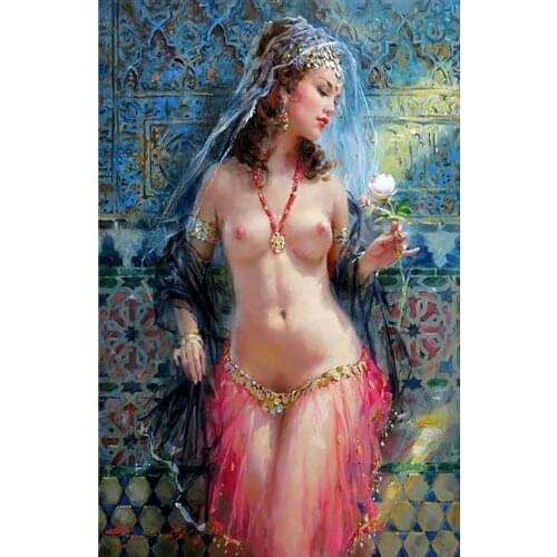 DIY 40X50 Oil Painting By Numbers Western Regions Sexy girl paint by numbers On Canvas Home Decor Digital Painting chrismas
