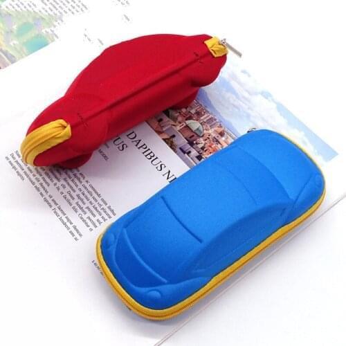 20pcs/lot 175*73*60mm EVA Zipper Car Glasses Boxes Children Sunglasses Case Student Myopia Glasses Box Boy Girl Eyeglasses Cases