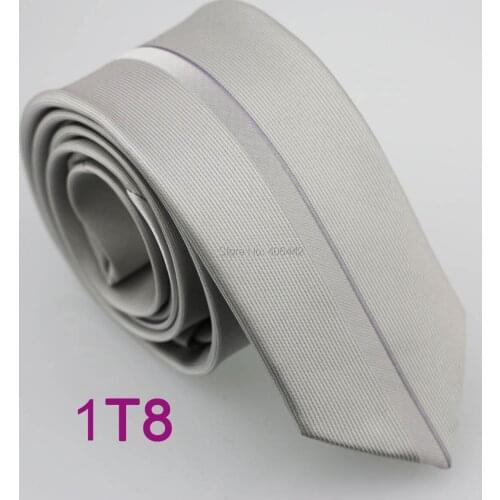 YIBEI Coachella ties Mens Slim Tie New Design Silver Vertical Stripes Microfiber Jacquard Woven Necktie Fashion SKinny Tie