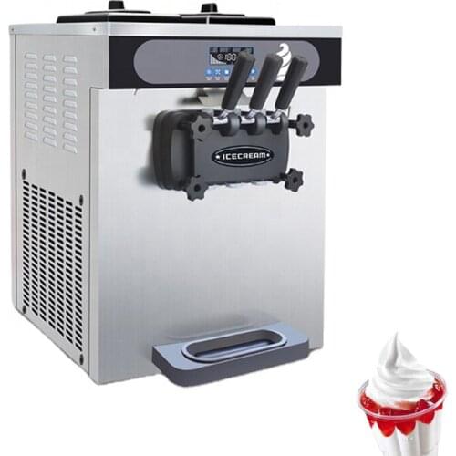 Commercial Soft Ice Cream Machine Desktop Sundae Ice Cream Maker Vending Machine Stainless Steel