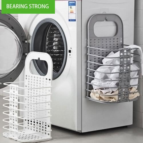 Dirty Clothes Storage Basket Three Grid Organizer Basket Collapsible Large Laundry Hamper Waterproof Home Laundry Basket