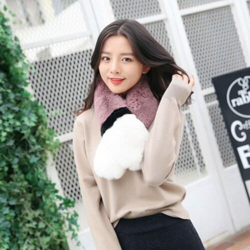Mingjiebihuo luxurious fashion New fashion high quality cross plush scarf wild wool warm thick scarf sweet comfortable ring