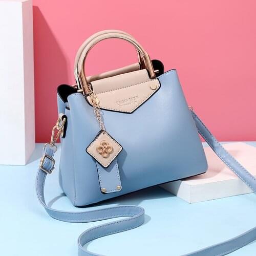 Fashion Womens Handbag PU Leather Brand Ladies Luxury Hand Bag Simple Wild Blue Diagonal Shoulder Bag Trendy Crossbody Totes