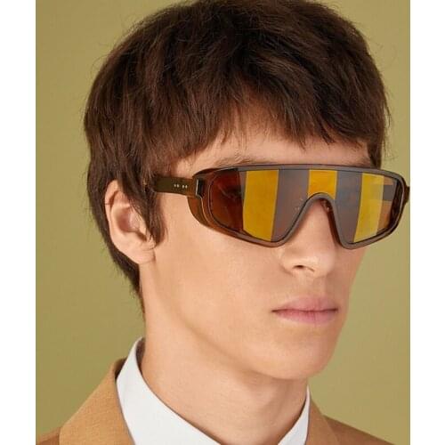 Fashion Shield Visor Mask Sunglasses Women Men Oversized Windproof Sun Glasses One Peice Big Frame Goggles Shades Sport UV400