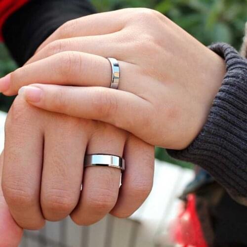 MANGOPIE4mm 6mm 8mm Bright Polish Gold Titanium Ring For Men and Women Couple Ring