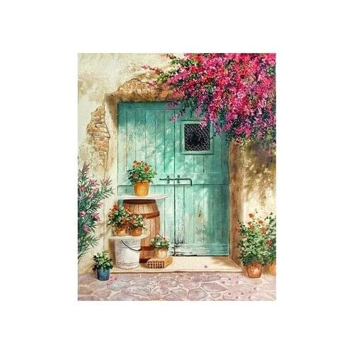 Full Round/square Floral Door 5d Diy Diamond Painting Embroidery Pattern 3d Cross Stitch Kits Wedding Room Decor