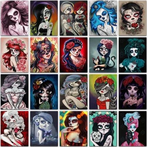 5D Diamond Painting Kit Paint Cartoon Horror beauty Girl princess Rose ghost Full Square&Round embroidery mosaic Cross stitch