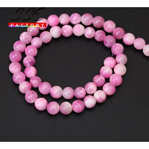 Natural Stone Beads Purple Red Persian Jades Loose Spacer Beads For Jewelry Making DIY Bracelets Accessories 15'' 6/8/10/12mm